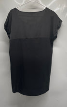 Load image into Gallery viewer, Express Womens Black Short Cap Sleeve Collarless Pullover Blouse Top Size Large
