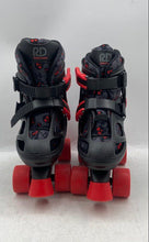 Load image into Gallery viewer, Roller Derby Boys Black And Red Adjustable Four Wheeled Roller Skates Size J12-2
