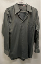 Load image into Gallery viewer, Arrow Mens Gray Pique Wrinkle Free Long Sleeve Pockets Dress Shirt Size 16
