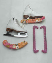 Load image into Gallery viewer, Riedell Womens White Creative Design Professional Figure Ice Skates

