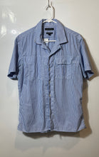 Load image into Gallery viewer, Banana Republic Mens Blue White Striped Camden Fit Cotton Button-Up Shirt Size M
