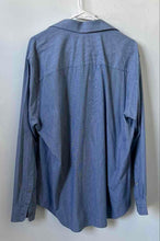 Load image into Gallery viewer, Calvin Klein Mens Blue Printed Collared Long Sleeve Dress Shirt Size 17
