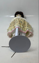 Load image into Gallery viewer, Vintage ROC Bisque 12 Inch Collectible Hair Brown Floral Dress Porcelain Doll
