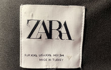 Load image into Gallery viewer, Zara Womens Black Notch Lapel Long Sleeve Open Front Cropped Blazer Size XXL
