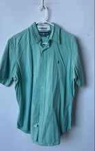 Load image into Gallery viewer, Ralph Lauren Mens Green Plaid Print Cotton Classic Fit Button-Up Shirt Size L
