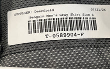 Load image into Gallery viewer, Penguin Mens Gray Cotton Spread Collar Long Sleeve Button-Up Shirt Size Small
