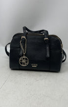 Load image into Gallery viewer, Guess Womens Huntley Cali Black Lizard Engraved Double Handle Zipper Satchel Bag
