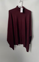 Load image into Gallery viewer, Alfani Womens Wine Long Sleeve Turtleneck Pullover Poncho Sweater Size Small
