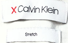 Load image into Gallery viewer, Calvin Klein Mens White Stretch Long Sleeve Spread Collar Dress Shirt Size L

