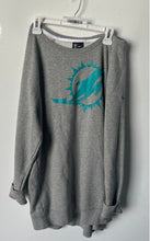 Load image into Gallery viewer, Nike Womens Gray Heather Miami Dolphins Off-Shoulder NFL Pullover Sweatshirt XL
