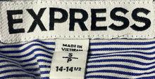 Load image into Gallery viewer, Express Mens Blue And White Striped Cotton Long Sleeve Dress Shirt Size S
