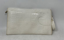 Load image into Gallery viewer, Michael Kors Womens White Croc Embossed Wristlet Clutch Purse It Has Stains
