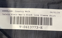 Load image into Gallery viewer, Calvin Klein Mens Black Striped Long Sleeve Collared Button-Up Shirt Size Large
