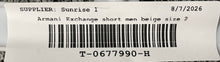 Load image into Gallery viewer, Armani Exchange Mens Beige Flat Front Slash Pocket Chino Shorts Size 2
