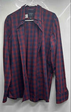 Load image into Gallery viewer, Nordstrom Mens Blue Red Plaid Tech-Smart Trim Fit Long Sleeve Button-Up Shirt L
