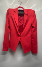 Load image into Gallery viewer, BCBGMaxazria Womens Orange Long Sleeve Notch Lapel One-Button Blazer Size XXS
