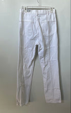 Load image into Gallery viewer, Zara Womens White Patchwork Light Wash Stretch Straight Leg Pants Size 8
