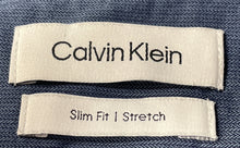 Load image into Gallery viewer, Calvin Klein Mens Blue Collared Slim Fit Long Sleeve Dress Shirt Size XL
