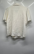 Load image into Gallery viewer, Zara Womens White Short Sleeve Neck Tie Button Front Blouse Top Size XS
