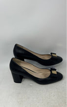 Load image into Gallery viewer, Cole Haan Womens Tali Bow Black Leather Slip-On Block Pump Heels Size 9B
