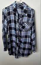 Load image into Gallery viewer, Tolani Collection Womens Blue White Plaid Long Sleeve Button-Up Shirt Size S

