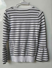 Load image into Gallery viewer, Tommy Hilfiger Womens Black &amp; White Striped Print Pullover Sweater Size S
