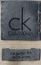 Load image into Gallery viewer, Calvin Klein Mens Light Brown Collared Regular Fit Non-Iron Dress Shirt Sz 15.5

