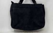 Load image into Gallery viewer, Rosetti Womens Black Gold Leather Double Handle Shoulder Handbag With Tag
