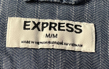 Load image into Gallery viewer, Express Mens Blue Cotton Long Sleeve Dual Pockets Button-Up Shirt Size M
