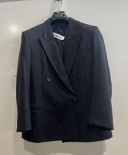 Load image into Gallery viewer, James Dillon Mens Black Peak Lapel Double Breasted Three Button Blazer Size 50
