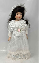 Load image into Gallery viewer, White Dress Black Hair Limited Edition Porcelain Collectible Doll
