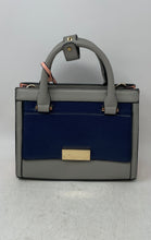 Load image into Gallery viewer, Dune London Womens Navy Blue Light Gray Colorblock Top Handle Satchel Bag
