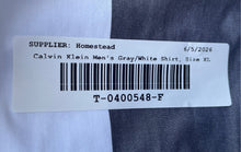 Load image into Gallery viewer, Calvin Klein Mens Gray White Relaxed Fit Button-Up Shirt Size XL

