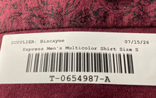 Load image into Gallery viewer, Express Mens Maroon Floral Long Sleeve Collared Button-Up Shirt Size Small
