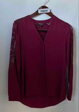 Load image into Gallery viewer, Express Womens Dark Red Long Sleeve Split Neck Tunic Blouse Top Size Small
