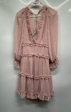 Load image into Gallery viewer, Edite Mode Womens Pink Leopard Print Ruffle Tiered V-Neck Mini Dress Sz L W/ Tag
