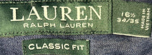 Load image into Gallery viewer, Lauren Ralph Lauren Mens Blue Cotton Classic Fit Dress Shirt Size 16 1/2 34/35
