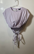Load image into Gallery viewer, Forever 21 Womens Purple Crew Neck Cap Sleeve Pullover Cropped Blouse Top Size M
