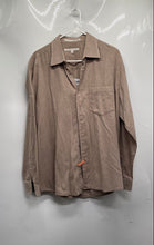 Load image into Gallery viewer, Perry Ellis Mens Light Brown Cotton Long Sleeve Collared Button-Up Shirt Size L
