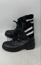Load image into Gallery viewer, Steve Madden Womens Azure Black White Leather Cap Toe Combat Boots Size 8.5M
