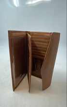 Load image into Gallery viewer, Fossil Womens Brown Pebbled Leather Credit Card Slots Snap Trifold Clutch Wallet
