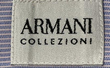 Load image into Gallery viewer, Armani Collezioni Mens Purple Striped Long Sleeve Spread Collar Dress Shirt Sz L
