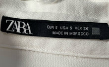 Load image into Gallery viewer, Zara Womens White Short Sleeve Collared Button Front Belted Shirt Dress Size S
