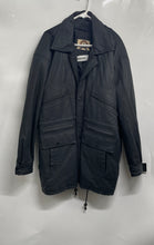 Load image into Gallery viewer, Phase 2 Mens Black Leather Drawstring Full-Zip Jacket Coat No Size
