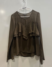 Load image into Gallery viewer, Express Womens Green Layered Long Sleeve Round Neck Pullover Blouse Top Size S

