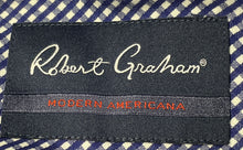Load image into Gallery viewer, Robert Graham Mens White Blue Houndstooth Tailored Fit Button-Up Shirt Size 2XL
