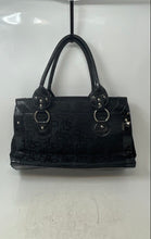 Load image into Gallery viewer, Aldo Womens Black Monogram Print Faux Leather Double Handle Shoulder Bag
