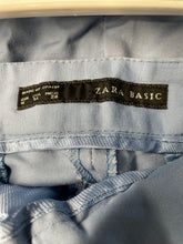 Load image into Gallery viewer, Zara Womens Blue Flat Front Slash Pocket Straight Leg Chino Pants Size M
