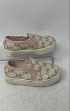 Load image into Gallery viewer, Michael Kors Kids Beige Logo Print Round Toe Slip-On Sneaker Shoes Size 5
