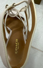 Load image into Gallery viewer, Coach Womens Larissa Beige Leather Open Toe Block Strappy Heels Size 7B
